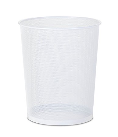 Honey-Can-Do TRS-02120 Steel Mesh Powder-Coated Waste Basket, White, 18-Liter/4.7-Gallon Capacity, 11.75 x 14-Inches Tall