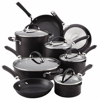 Circulon Circulon Premier Professional 13-piece Hard-anodized Cookware Set Black Exterior Stainless Steel Base