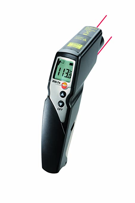Testo 0563 8314 830–T4 Infrared Thermometer Set with Leather case, including Kreuzband - 0602 0393 Oberflächenfühler (), batteries and Werkskalibrierschein