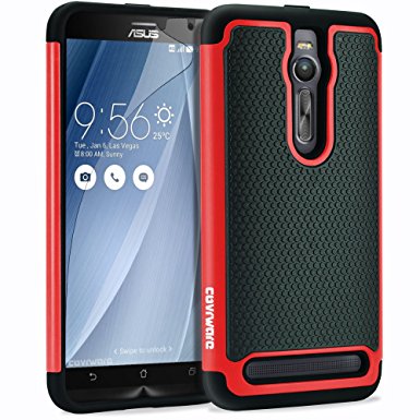 COVRWARE Asus Zenfone 2 Case - [ Armor Defender] Dual Layer [ Shockproof ] Protective Case [ Screen Protector ]Will Not Fit Asus Zenfone 2E (AT&T) - Red