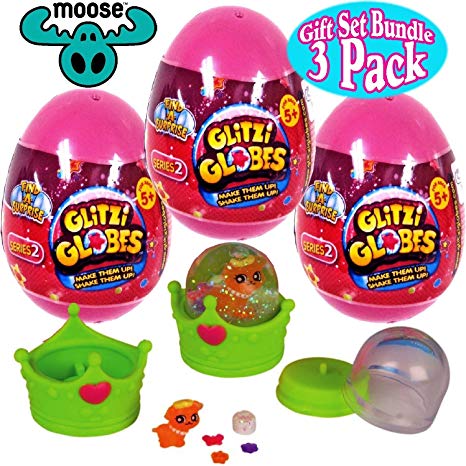 Glitzi Globes "Series 2" Find-A-Surprise Egg Mystery Packs Gift Set Party Bundle - 3 Pack