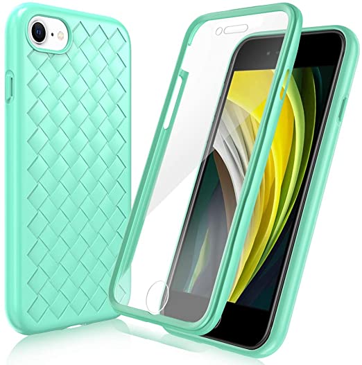 FYY [Anti-Germs Antibacterial Case] for iPhone SE 2020/7/8/6/6S 4.7"[Built-in Screen Protector] Heavy Duty Protection Full Body Protective Bumper Case for Apple iPhone SE 2020/7/8/6/6S 4.7" Mint Green