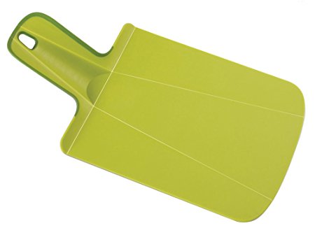 Joseph Joseph 60051 Chop2Pot Foldable Plastic Cutting Board 12.5-inch x 6.5-inch Chopping Board Kitchen Prep Mat with Non-Slip Feet 3.5-inch Handle Dishwasher Safe, Mini, Green