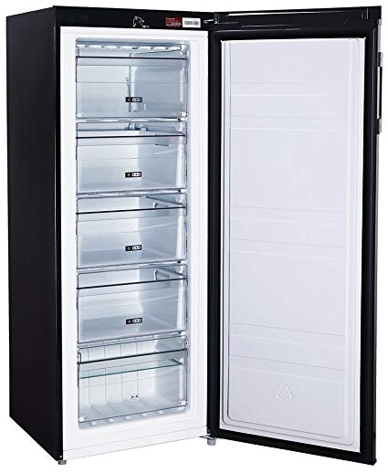 Russell Hobbs Freestanding 142cm Tall Freezer, A  Rating, 157 Litre Net Capacity, Black, Reversible Door, RH55FZ142B