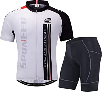 sponeed Men Cycling Outfit Set MTB Bicycle Jersey Road Biker Shorts Trianthlon Cyclwear Shirts