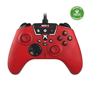 Turtle Beach REACT-R Wired Game Controller – Officially Licensed for Xbox Series X & S, Xbox One, and Windows 10|11 PC’s – Red