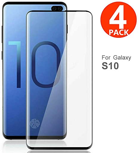AaBbDd [4 Pack] Glass Protector for S10,Tempered Glass Screen Protector for Samsung Galaxy S10, Full Coverage with 9H Hardness and 99% Transparency