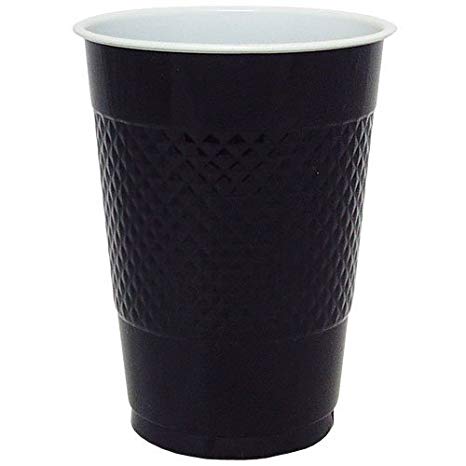 Hanna K. Signature Collection 50 Count Plastic Cup, 18-Ounce, Black