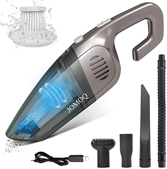JOMOQ Handheld Vacuum Cordless Cleaner, Handheld Vacuums 7000PA USB High Power Small Hand Vacuum Cordless Rechargeable, Wet/Dry Portable Vacuum Cleaner for Car Home Pet Hair Cleaning (Gray-Black)