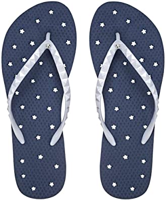 Showaflops Womens' Antimicrobial Shower & Water Sandals for Pool, Beach, Dorm and Gym - Hearts & Stars Collection