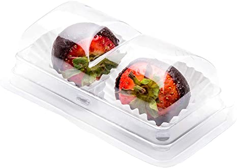 Thermo Tek 5 oz Clear Plastic Pastry Box - with Lid, Duo - 5 1/4" x 3" x 1 3/4" - 100 count box - Restaurantware