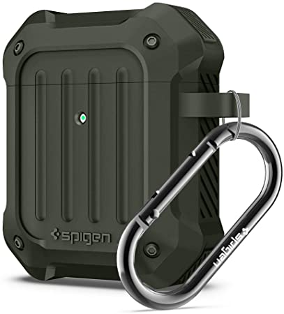 Spigen Tough Armor Designed for Airpods Case Cover for Airpods 1 & 2 [Front LED Visible] - Military Green