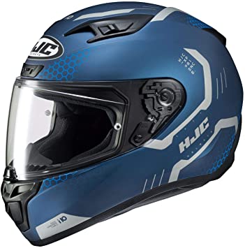 HJC Helmets Unisex-Adult Full Face i10 Helmet (Blue/Silver, LG)