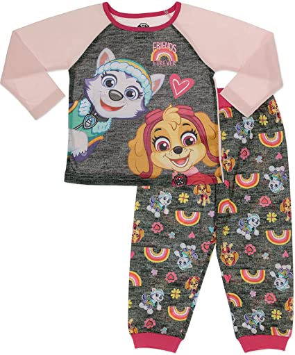 Paw Patrol Girl's 2 Piece PJ Set, Skye Everest Pajama Set, 100% Polyester,Toddler Girl's Size 2T to 5T