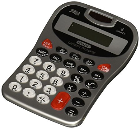 BAZIC 8-Digit Silver Desktop Calculator w/ Tone