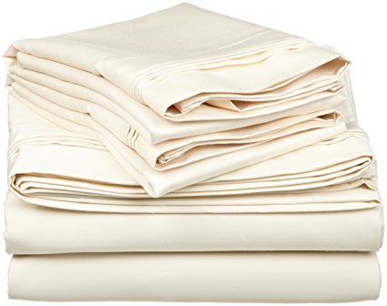 Egyptian Cotton 650 Thread Count Twin Extra Long Sheet Set Solid, Ivory