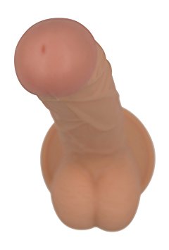 Realistic Ultra-soft Dildo with Flared Suction Cup Base for Hands-free Play, Flexible Dildo with Curved Shaft and Balls for Vaginal G-spot