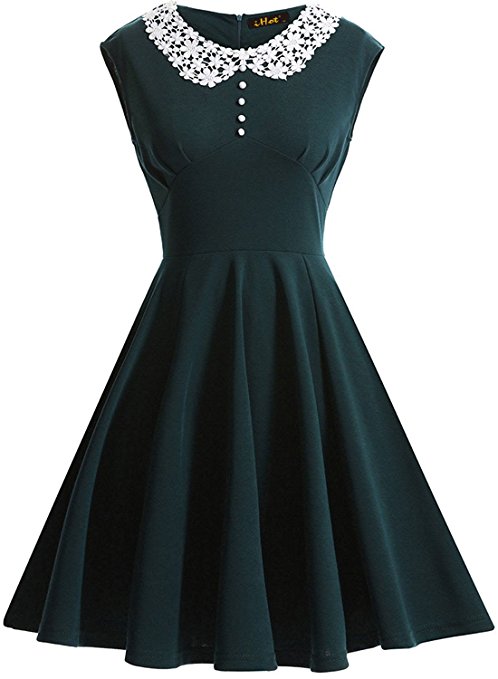 IHOT Women's Sleeveless 1950's Vintage Retro Style Rockabilly Swing Party Dress