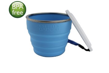 Collapsible Travel Cup - 100% Food-grade Silicone Mug for Camping and Hiking - by Not Just A Gadget