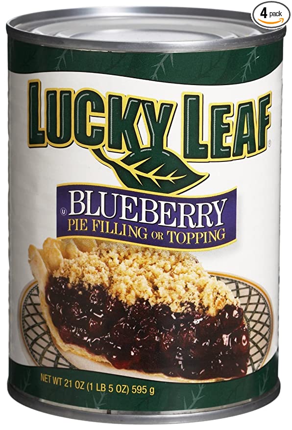 Lucky Leaf Pie Filling & Topping 21oz Can (Pack of 4) (Premium Blueberry)