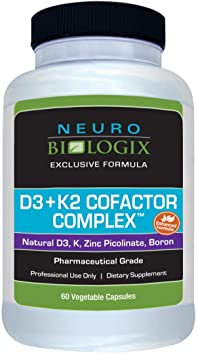 Vitamin D3   K2 Cofactor Complex (10,000 IUs / 45 mcg) - 60 Capsules by Neurobiologix