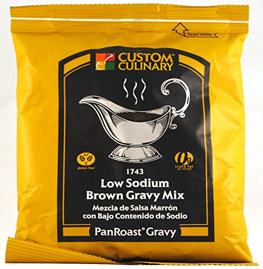 Custom Culinary Panroast Gluten Free Low Sodium Gravy Mix, Brown, 12 Ounce