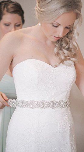 QueenDream Off White Crystal New Wedding Sash Beaded Bridal Accessories Belt Handmade