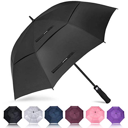 ZOMAKE Golf Umbrella 58/62/68 Inch, Large Windproof Umbrellas Automatic Open Oversize Rain Umbrella with Double Canopy for Men - Vented Stick Umbrellas