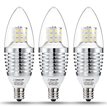 (3 Pack) LOHAS LED Bulb, 3000K Soft White Candelabra LED Lights, 65-70 Watt Light Bulbs Replacement, 7 Watt E12 Candelabra Base LED Bulbs, 120V, 680 Lumens Lamps for Home