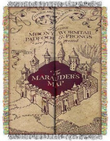 The Northwest Company Warner Bros Harry Potter Marauder's Map Tapestry Throw, 48 by 60-Inch