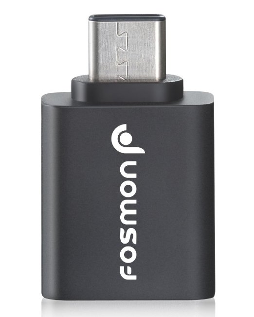 Fosmon USB Type C Male to USB 3.0 Type A Female Adapter [Data Speed: 5Gbps] Reversible Design for USB-C Devices (Black)