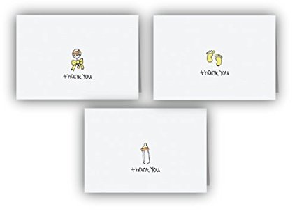 Baby Thank You Cards Collection - 24 Cards & Envelopes (Neutral)
