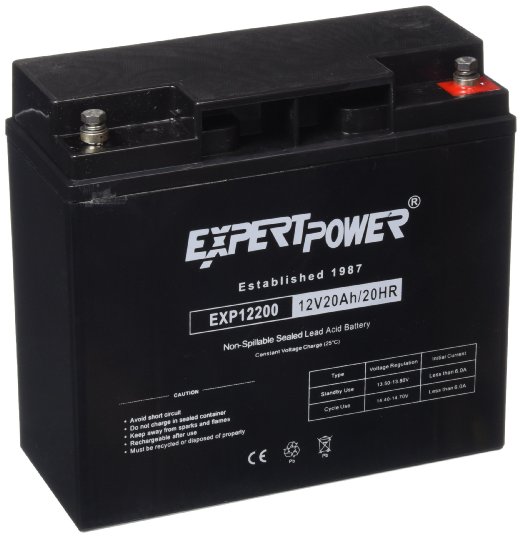 ExpertPower EXP12200 12 Volt 20 Ah Rechargeable Battery With Threaded Terminals