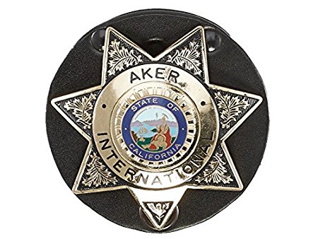 Aker Leather Products A592-BP Clip-On Badge Holder for Star Badge