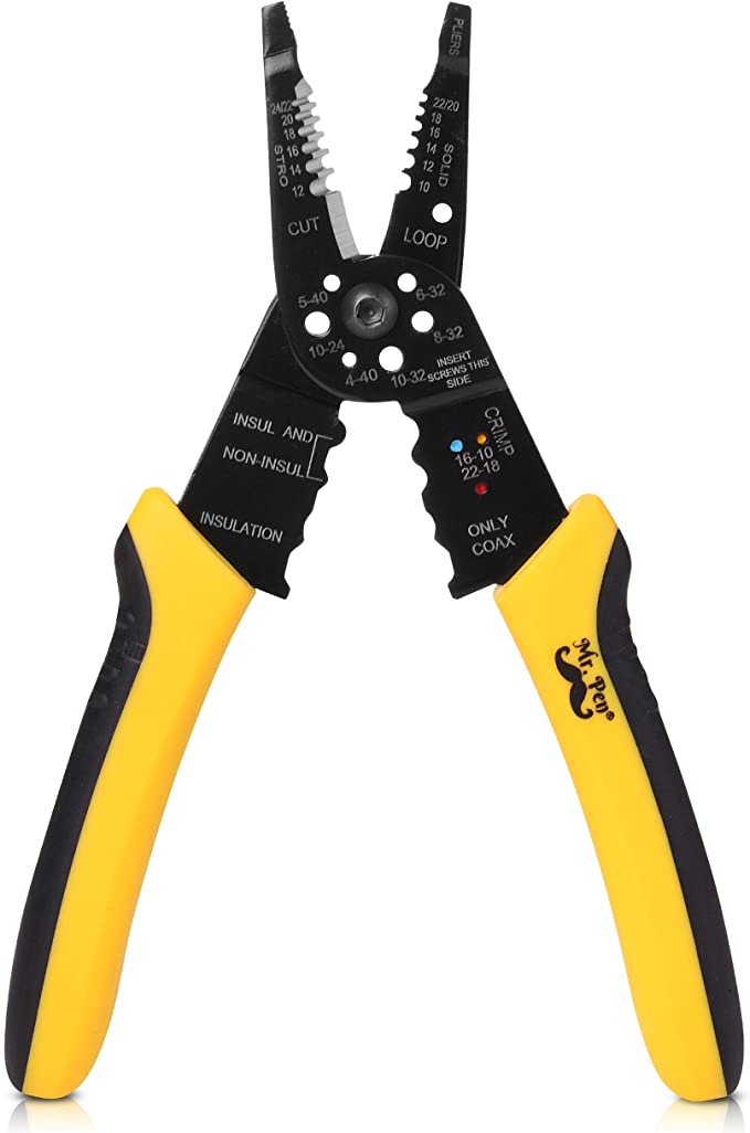 Mr. Pen- Wire Stripper, 8 inch, Wire Cutter, Wire Stripper Crimper, Wire Stripping Tool, Cable Stripper, Wiring Tools, Wire Crimping Tool, Electrical Pliers, Wire Stripping Cutter Tool, Crimping Tool