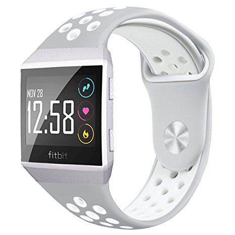NO1seller Top Fitbit Ionic Bands Small Large for Women Men, Soft Silicone Sport Band Replacement Accessories with Ventilation Holes for Fitbit Ionic and Adidas Smartwatch