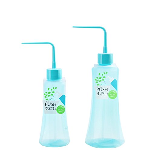 Mkono 2Pcs Succulent Watering Bottles Water Can Plastic Bend Mouth Squeeze Bottle - 250ML & 500ML - Blue