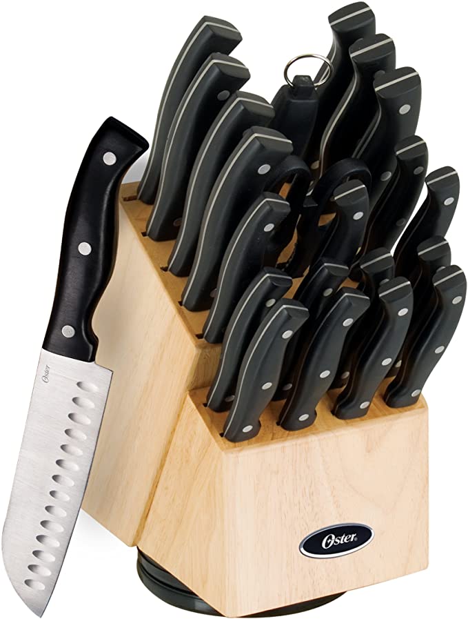 Gibson Oster 70555.22 Winsted 22-Piece Cutlery Block Set, Brushed Satin