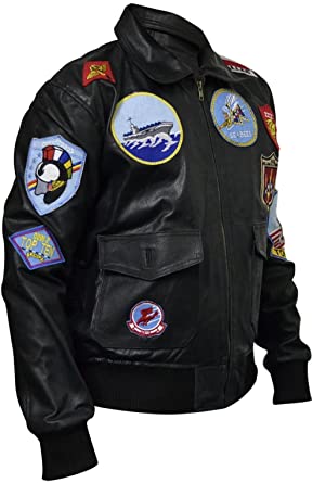 Classyak Men's Top Gun Fashion Leather Jacket