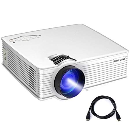 PONER SAUND Mini Projector, 50% Brighter LED Movie Projector, GP9 Video Projector 1080P Supported, Up to 170 Inch Screen, Compatible Ipad, Fire TV Stick, PS4, HDMI, VGA, TF, USB, Chromecast