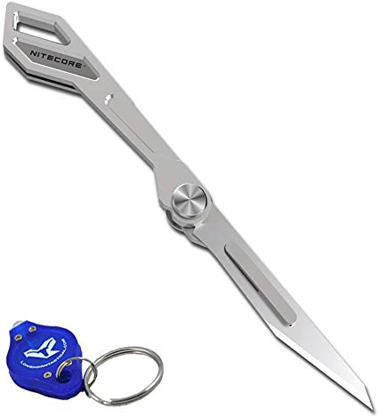 NITECORE NTK05 Titanium Folding Scalpel Keychain Knife with LumenTac Keychain Flashlight