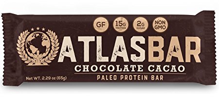 Atlas Bar - Real Protein Bar, Chocolate Cacao, 2.01 ounce (12-pack)