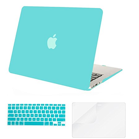 Mosiso Plastic Hard Case with Keyboard Cover with Screen Protector for MacBook Air 13 inch (Model: A1369 and A1466), Turquoise