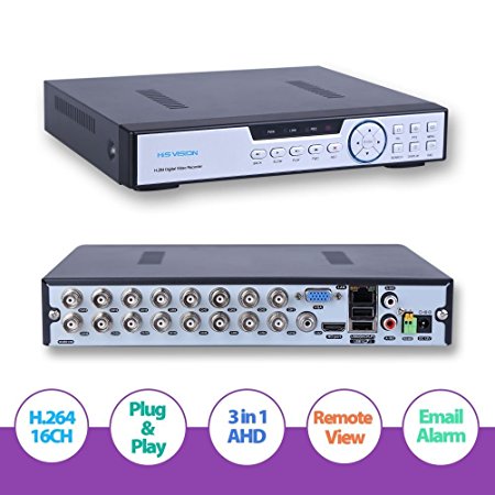 HIS VISION 16CH 720P Hybrid NVR/1080N AHD DVR/Full 960H Real-Time Surveillance CCTV Standalone DVR 3-in-1 HDMI/VGA Output P2P Cloud Mobile QR Scan Quick Access Motion Detection (No Hard Drive)