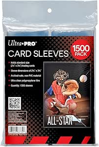 Ultra PRO - Clear Card Sleeves for Standard Size Trading Cards Measuring 2.5" x 3.5" - Perfect for Pokemon Cards, Sport Cards, and More - 500 x 3 Pack, 1500 Total