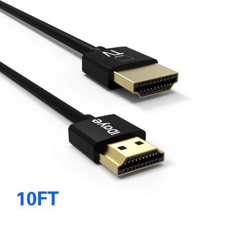 Idaye 4K Ultra HD High Speed HDMI 2.0 Version M/M cable with Ethernet ,24K gold-plated connectors for the LCD TV，Projectors,PS game machine and more (10ft)
