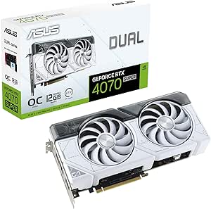 ASUS Dual GeForce RTX 4070 SUPER White OC Edition 12GB GDDR6X Gaming Grafikkarte (Nvidia GeForce RTX4070 DLSS 3, PCIe 4.0, 1x HDMI 2.1a, 3x DisplayPort 1.4a, DUAL-RTX4070S-O12G-WHITE, weiß)