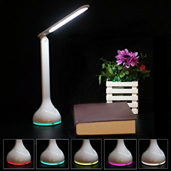 Deckey Atmosphere Night Light LED Eye-caring Desk Lamp 7 Color Bedside Lamp Touch-Sensitive Control Switch 3-Level Brightness USB Port