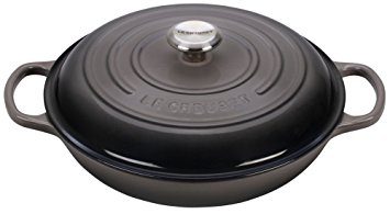 Le Creuset Signature Enameled Cast-Iron 3-3/4-Quart Round Braiser, Oyster