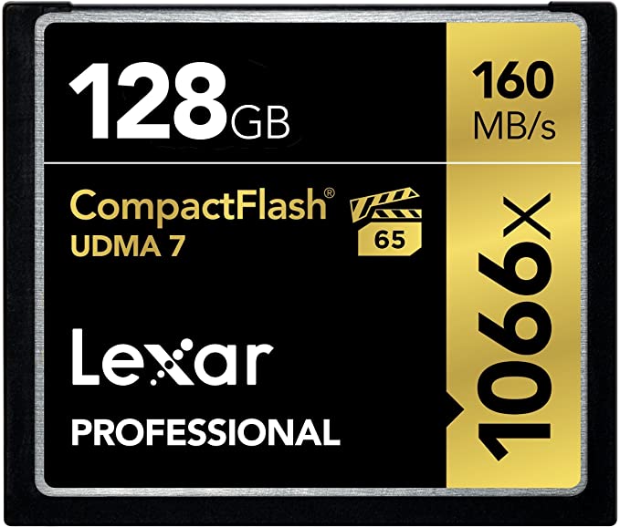 Lexar Professional 1066x 128GB VPG-65 CompactFlash card (Up to 160MB/s Read) LCF128CRBNA1066 Black